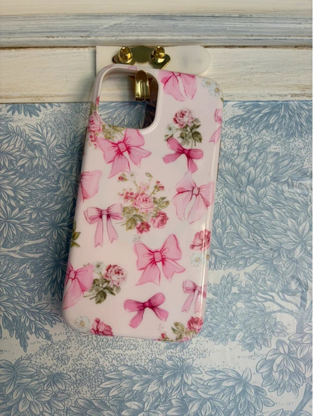 iPhone 12 Pro bows floral velvet caviar case